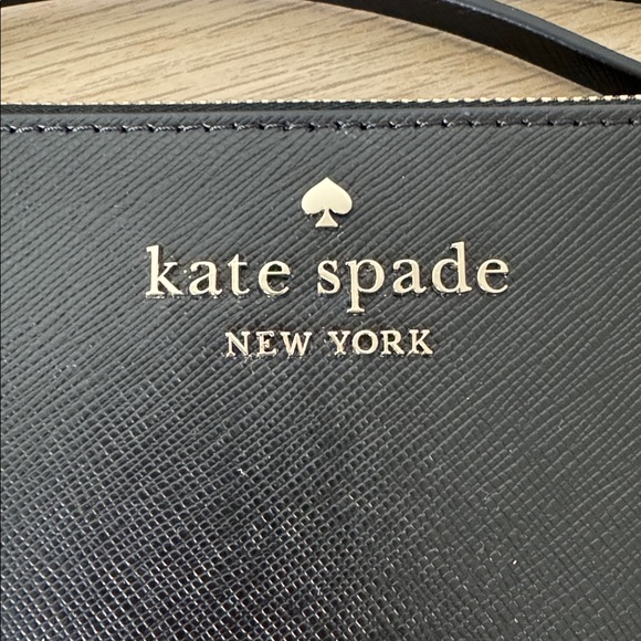 Kate Spade Black Slim Night Out Cameron Medium Leather Wristlet Bag NWT